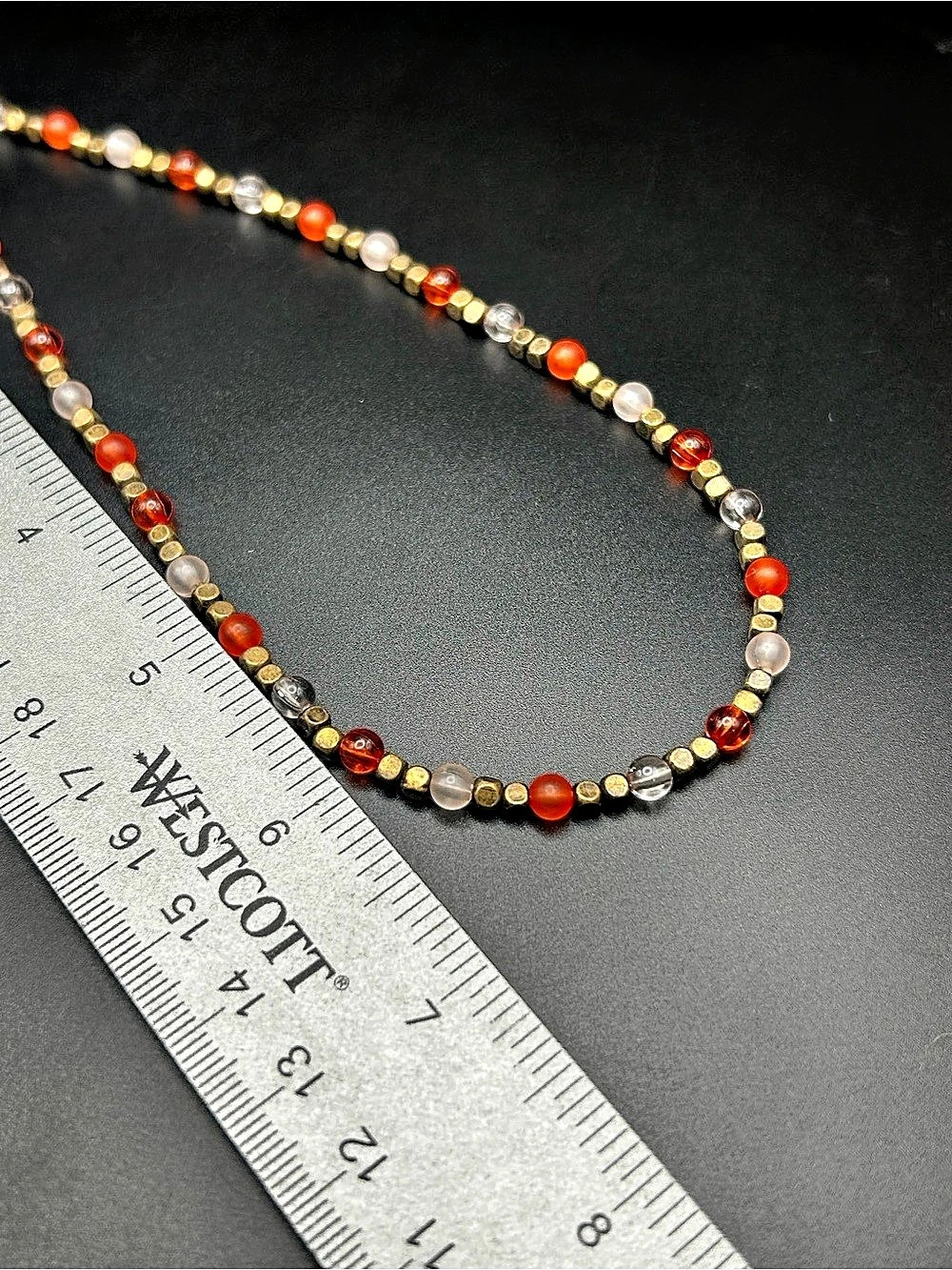 Pilgrim Beaded Necklace in Red & Gold - Picture 4 of 5